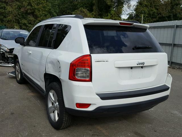 1C4NJCBA8CD515321 - 2012 JEEP COMPASS SP WHITE photo 3
