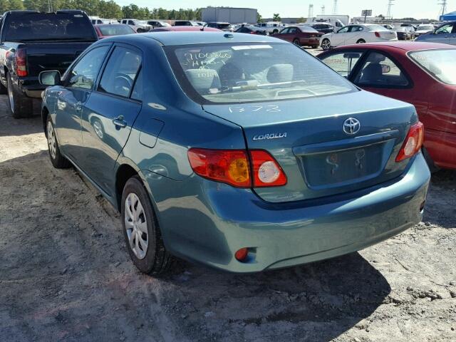 1NXBU4EE9AZ231378 - 2010 TOYOTA COROLLA BA GREEN photo 3