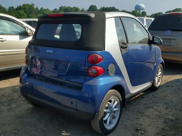 WMEEK31XX8K145612 - 2008 SMART FORTWO PAS 蓝色 照片 4