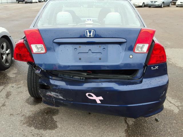 2HGES16594H613665 - 2004 HONDA CIVIC BLUE photo 9