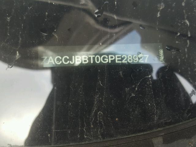 ZACCJBBT0GPE28927 - 2016 JEEP RENEGADE L WHITE photo 10