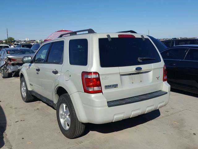 1FMCU03158KE80408 - 2008 FORD ESCAPE CREAM photo 3