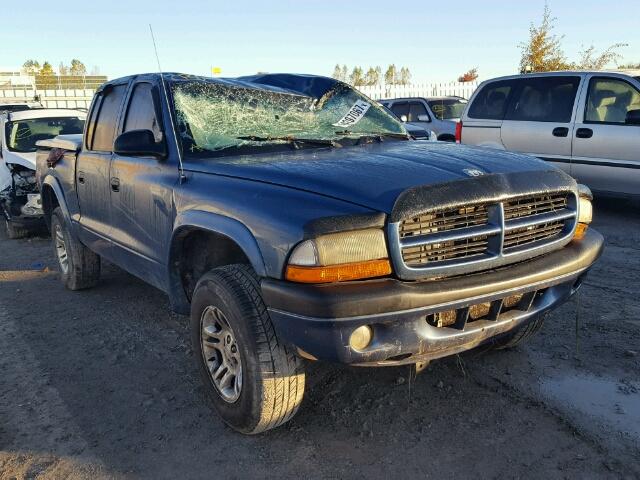 1D7HG38N63S138298 - 2003 DODGE DAKOTA QUA BLUE photo 1