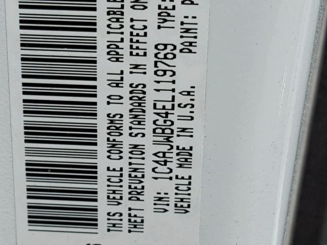 1C4AJWBG4EL119769 - 2014 JEEP WRANGLER S 白色 照片 10