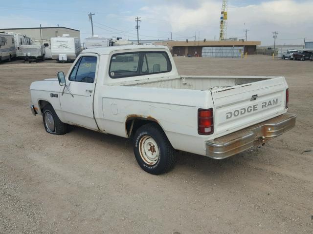 1B7FD04H2GS075554 - 1986 DODGE D-SERIES D WHITE photo 3