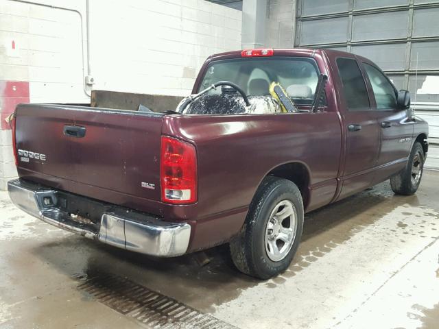 1D7HA18D84J120034 - 2004 DODGE RAM 1500 S BURGUNDY photo 4