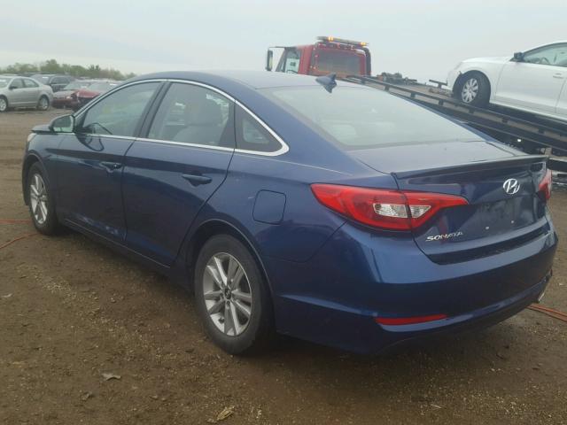 5NPE24AF9GH338584 - 2016 HYUNDAI SONATA SE BLUE photo 3