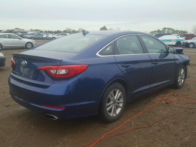 5NPE24AF9GH338584 - 2016 HYUNDAI SONATA SE BLUE photo 4