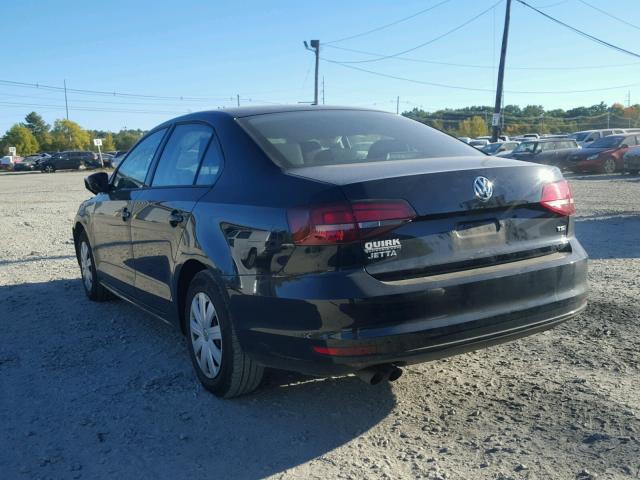 3VW267AJ6GM411513 - 2016 VOLKSWAGEN JETTA S BLACK photo 3