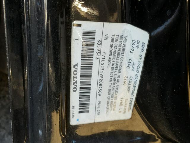 YV1LS5517P2084509 - 1993 VOLVO 850 BLACK photo 10