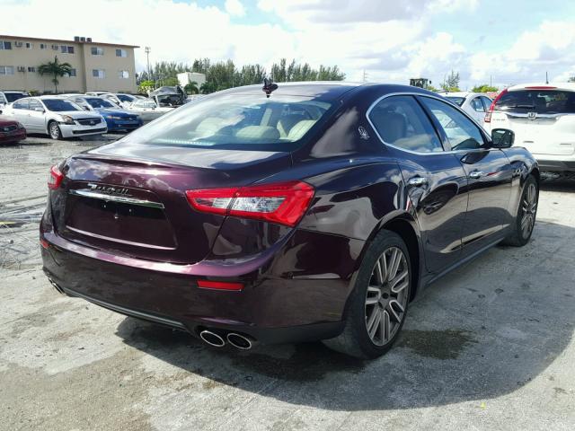 ZAM57XSA2F1134569 - 2015 MASERATI GHIBLI MAROON photo 4