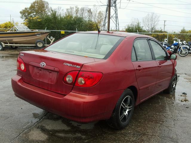 1NXBR32E55Z438467 - 2005 TOYOTA COROLLA CE RED photo 4