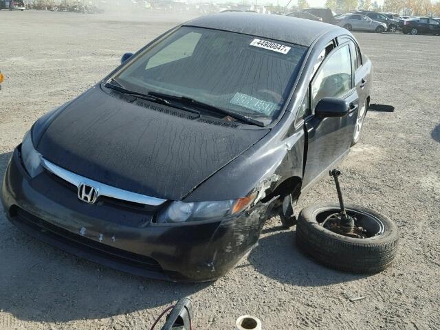 2HGFA16538H123512 - 2008 HONDA CIVIC LX BLACK photo 2