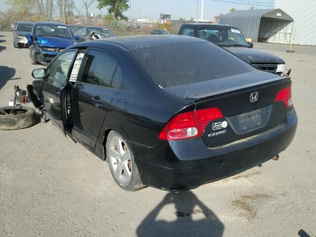 2HGFA16538H123512 - 2008 HONDA CIVIC LX BLACK photo 3