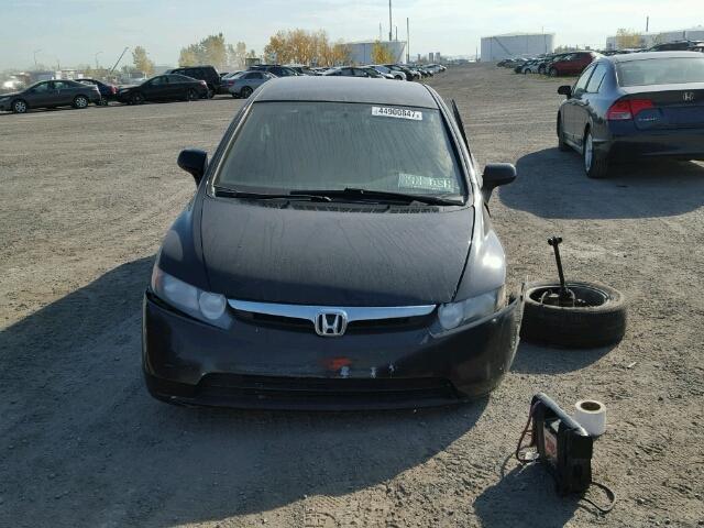 2HGFA16538H123512 - 2008 HONDA CIVIC LX BLACK photo 9