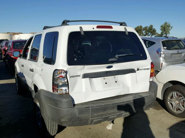 1FMYU96H46KD48840 - 2006 FORD ESCAPE HEV WHITE photo 3