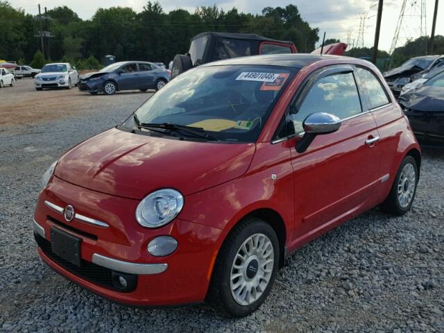 3C3CFFCR3FT753787 - 2015 FIAT 500 LOUNGE RED photo 2