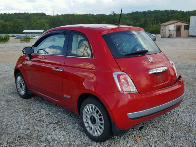 3C3CFFCR3FT753787 - 2015 FIAT 500 LOUNGE RED photo 3