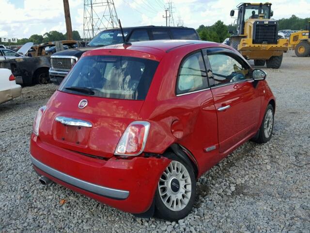 3C3CFFCR3FT753787 - 2015 FIAT 500 LOUNGE RED photo 4