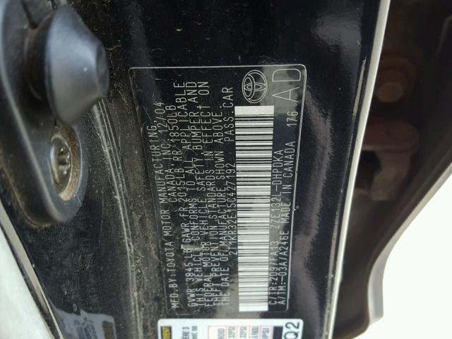 2T1KR32E15C427192 - 2005 TOYOTA MATRIX 黑色 照片 10