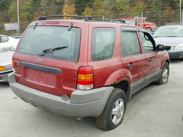 1FMYU02101KA26757 - 2001 FORD ESCAPE XLS BURGUNDY photo 4