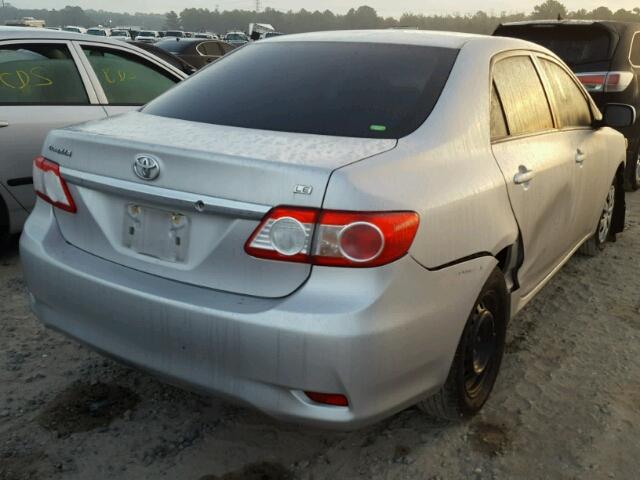 2T1BU4EE9BC750711 - 2011 TOYOTA COROLLA BA SILVER photo 4