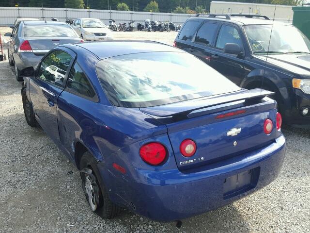 1G1AK15F477289525 - 2007 CHEVROLET COBALT LS BLUE photo 3