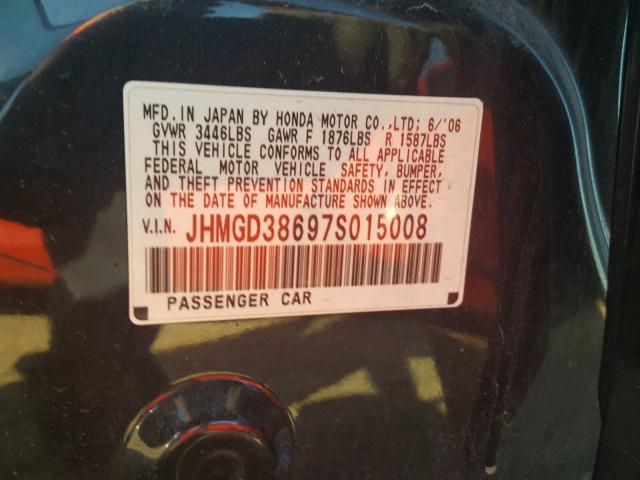 JHMGD38697S015008 - 2007 HONDA FIT S 黑色 照片 10