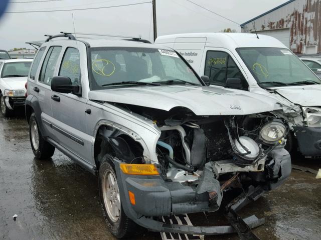 1J4GL48K77W712476 - 2007 JEEP LIBERTY SP SILVER photo 1