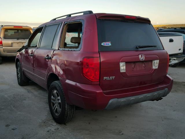 2HKYF18524H518062 - 2004 HONDA PILOT RED photo 3