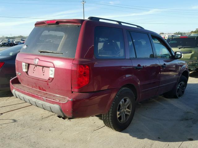 2HKYF18524H518062 - 2004 HONDA PILOT RED photo 4