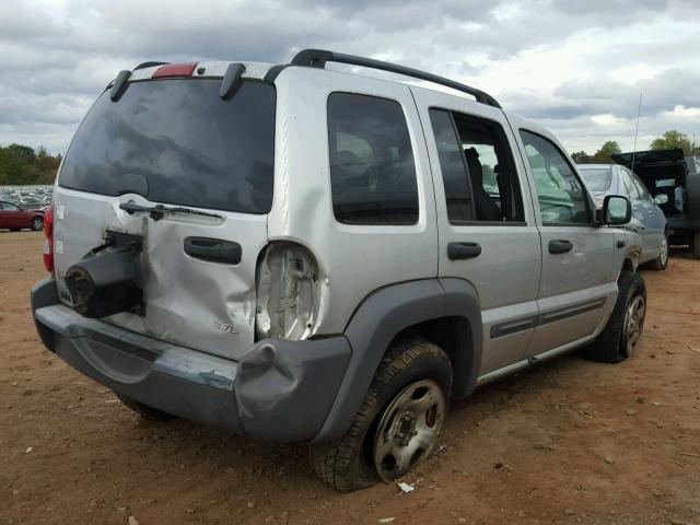 1J4GL48K94W220205 - 2004 JEEP LIBERTY SP SILVER photo 4