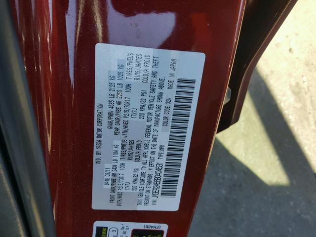 JM3ER2A56B0404531 - 2011 MAZDA CX-7 RED photo 10