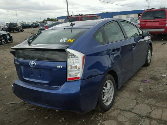 JTDKN3DU3B1453308 - 2011 TOYOTA PRIUS BLUE photo 4