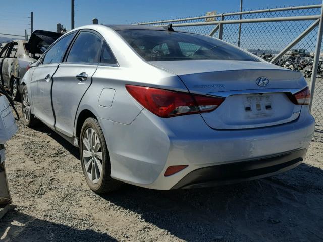 5NPEC4ACXEH841279 - 2014 HYUNDAI SONATA SE SILVER photo 3