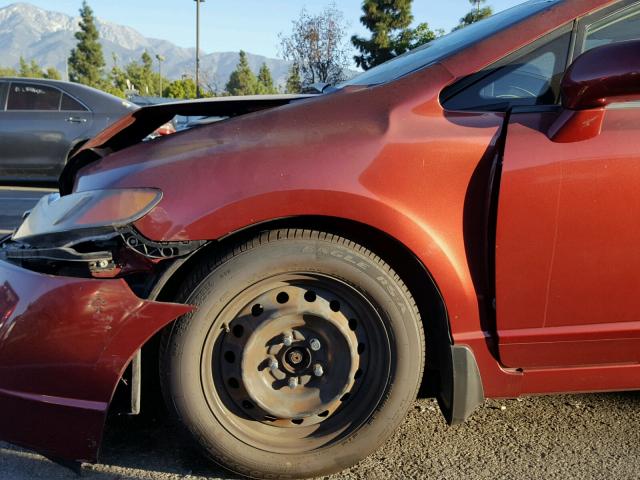 JHMFA16547S003707 - 2007 HONDA CIVIC LX RED photo 9