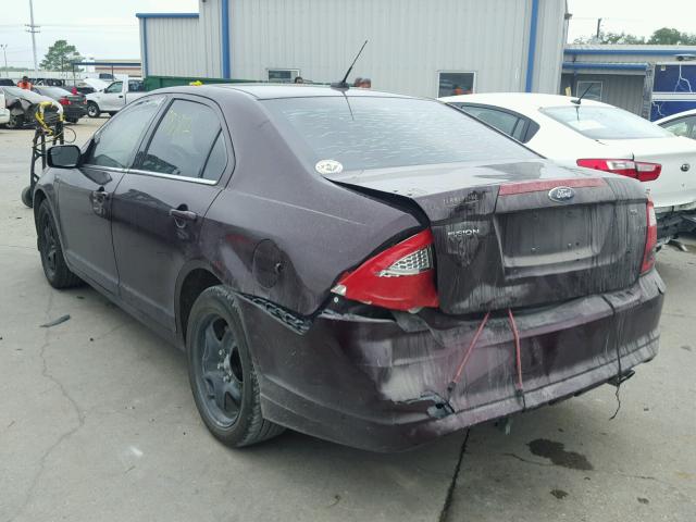 3FAHP0HA0BR207301 - 2011 FORD FUSION MAROON photo 3