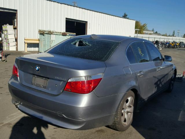 WBANE53547CW59944 - 2007 BMW 525 I GRAY photo 4