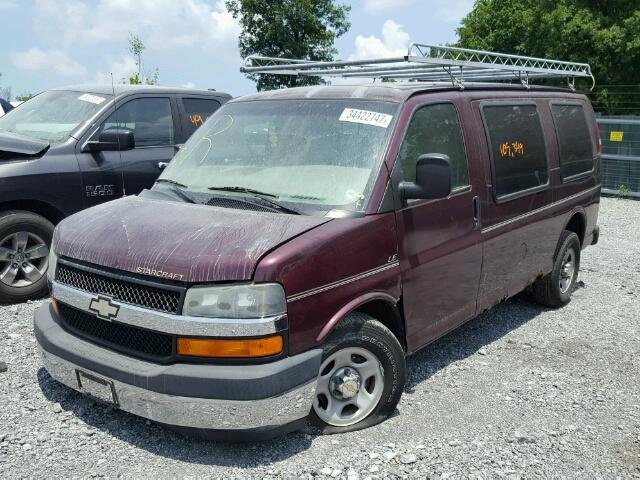 1GBFG15X031230173 - 2003 CHEVROLET EXPRESS G1 MAROON photo 2