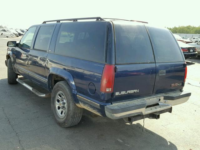 3GKFK16R1VG525740 - 1997 GMC SUBURBAN K BLUE photo 3