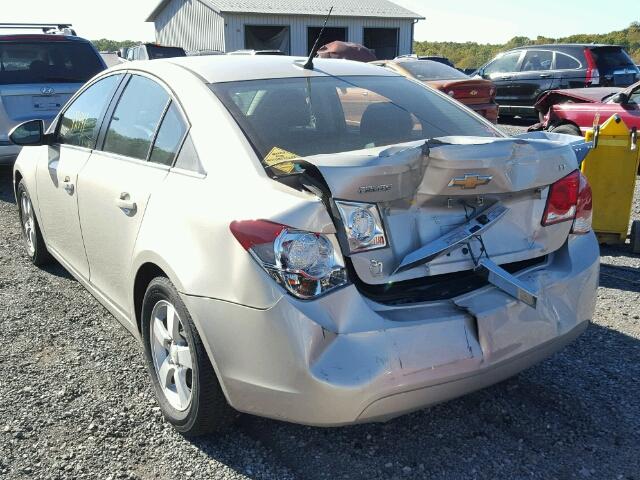 1G1PC5SB2E7142973 - 2014 CHEVROLET CRUZE LT GOLD photo 3