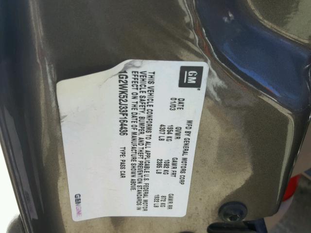 1G2WK52J33F164436 - 2003 PONTIAC GRAND PRIX 棕色 照片 10