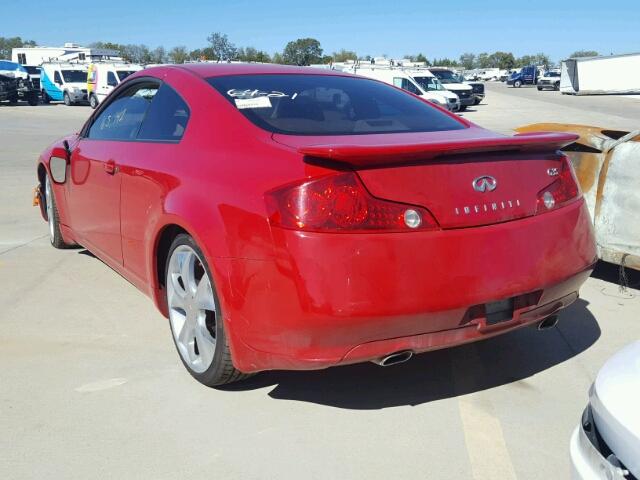 JNKCV54E44M304950 - 2004 INFINITI G35 RED photo 3