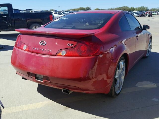 JNKCV54E44M304950 - 2004 INFINITI G35 RED photo 4