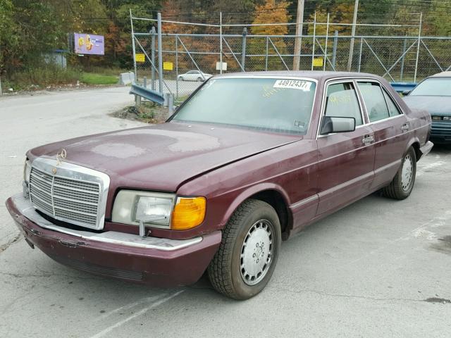 WDBCA24D7KA487907 - 1989 MERCEDES-BENZ 300 SE MAROON photo 2