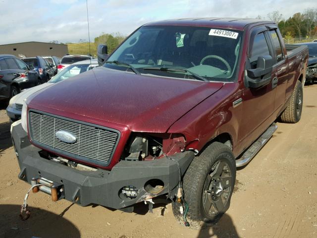 1FTRX14W66NB52352 - 2006 FORD F150 BURGUNDY photo 2