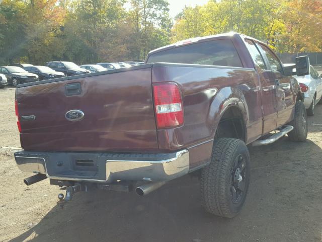 1FTRX14W66NB52352 - 2006 FORD F150 BURGUNDY photo 4