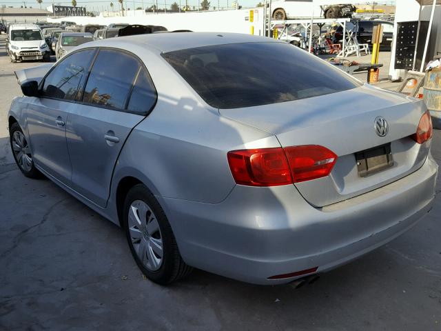3VW2K7AJ1CM341456 - 2012 VOLKSWAGEN JETTA BASE 灰色 照片 3