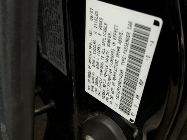 19UUA76528A014595 - 2008 ACURA TL TYPE S BLACK photo 10