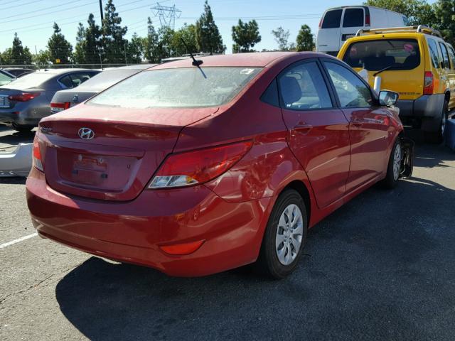 KMHCT4AE7FU931470 - 2015 HYUNDAI ACCENT GLS RED photo 4